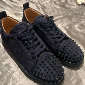 Navy blue spiked christian louboutin